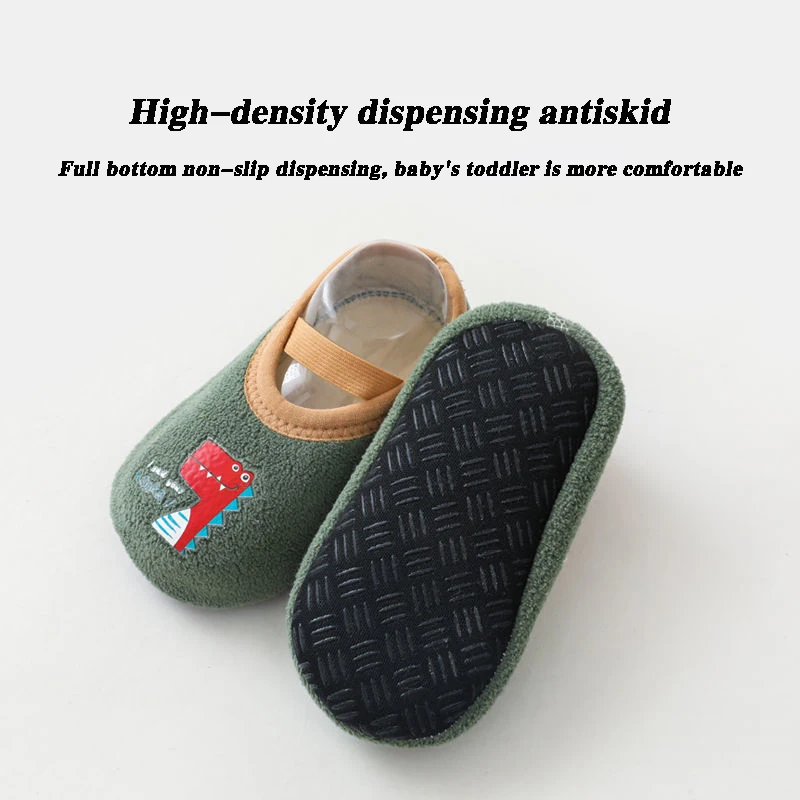 Baby Anti-slip Socks Cute Kids Slippers Newborn Warm Crib Floor Shoes with Rubber Sole for 0-24Month Children Boy Toddler Shoes 5