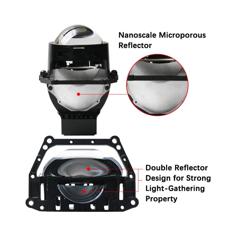3 Inch Laser Bi LED Projector Lens 55W LED Projector Headlights for Cars New Condition
