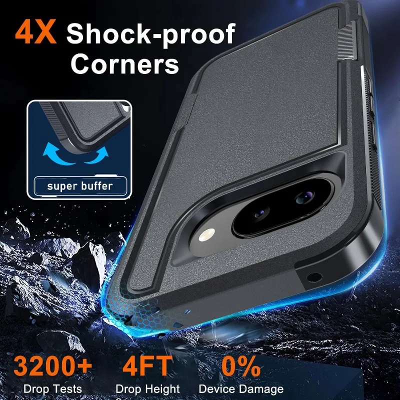 Military Grade Defender Armor with 2-in-1 Lens and Screen Protector Film Case