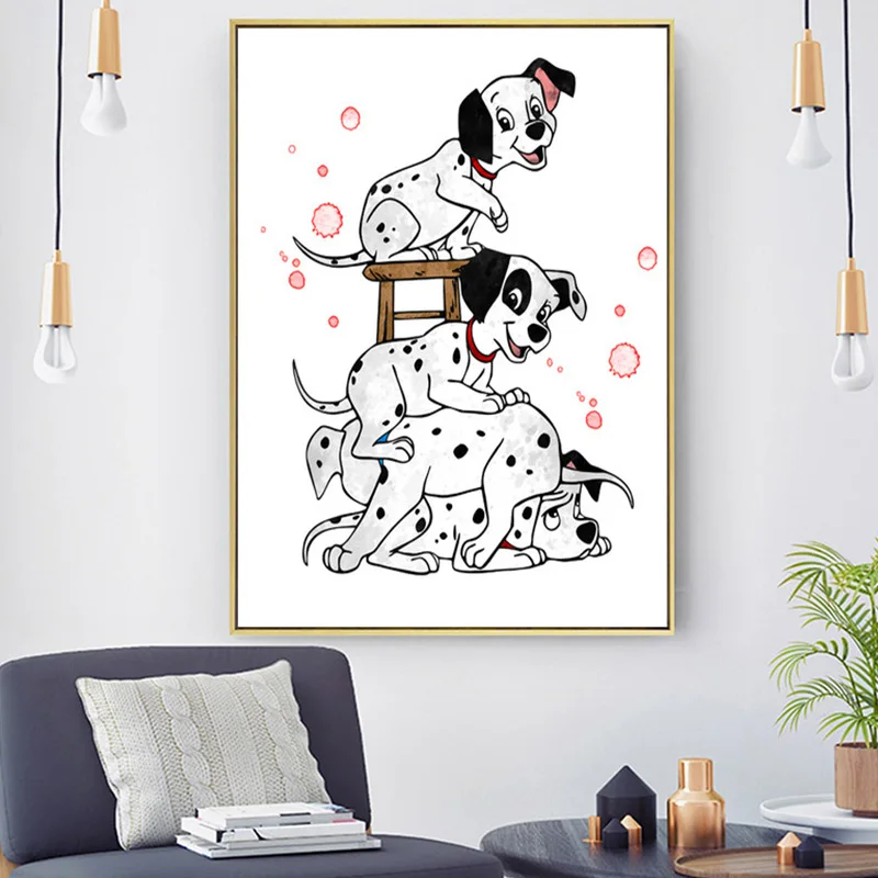 Disney 101 Dalmatians Poster And Prints For Kids Bedroom Nursery Cute  Dalmatian Dog Canvas Painting Wall Art Cartoon Home Decor - AliExpress