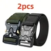 2-piece set of new men's waist belt, quick release buckle casual belt, suitable for cycling, climbing, fishing, golf and other s