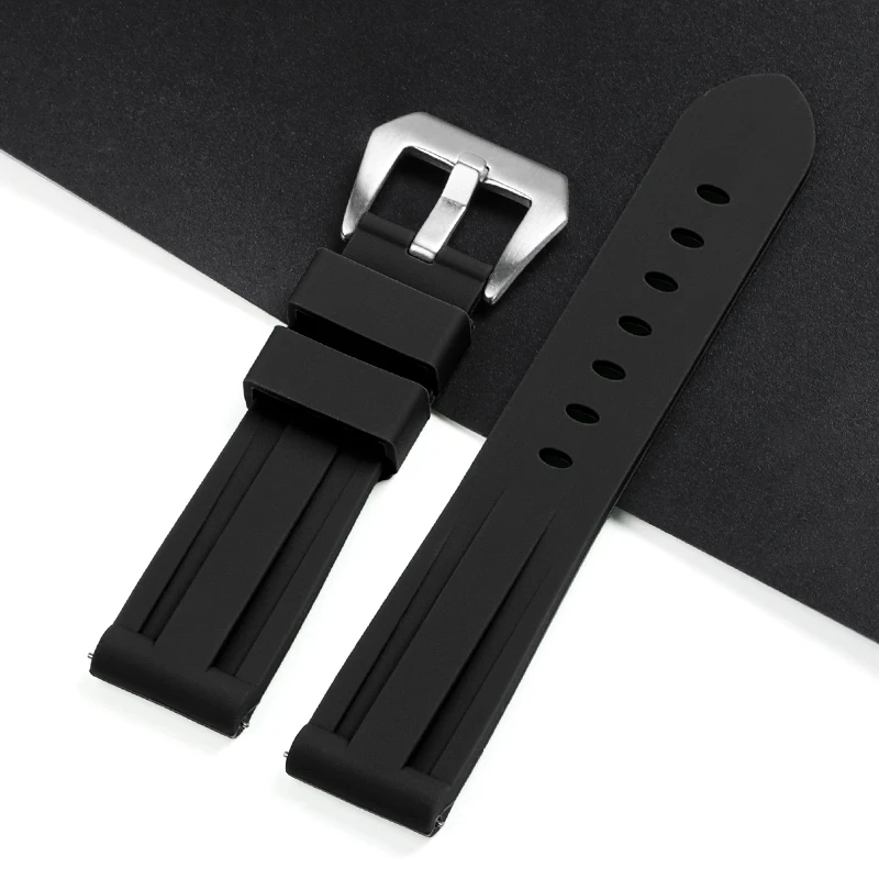 Silicone Quick Release Sport Watchband - Versatile Rubber Strap in Multiple Sizes