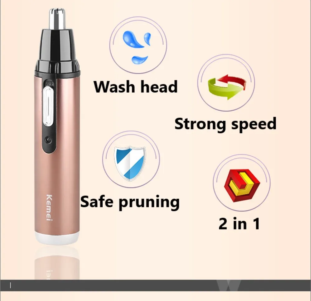 Kemei KM-6629 Rechargeable Hair and Nose Trimmer