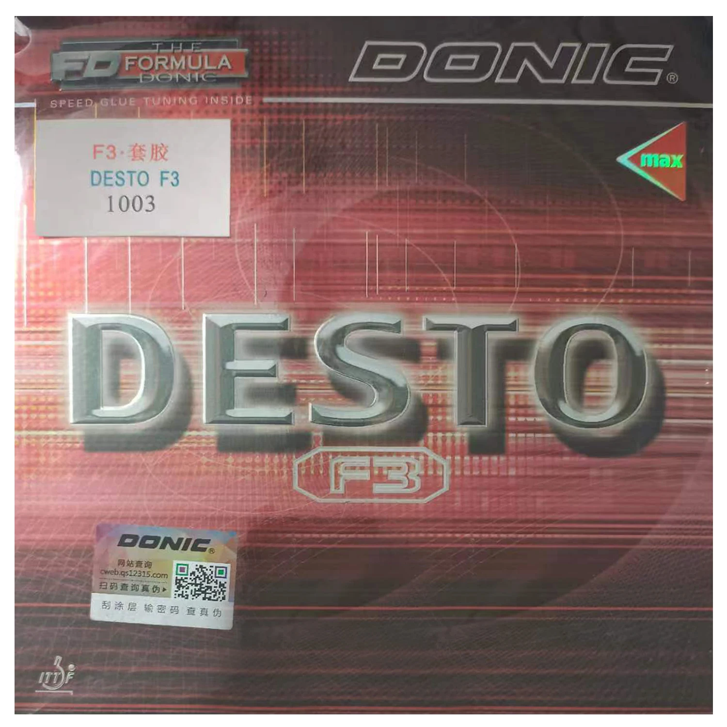

Genuine DONIC table tennis Desto F3 MAX rubber Made in Germany Cake sponge ping pong pimples in rubbers