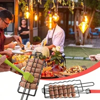 PerfecHot-Dog Grill avec manche en bois, gril à saucisses, panier à gril, accessoires portables, barbecue extérieur T1, 1PC 3
