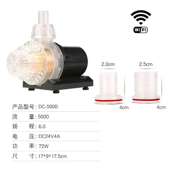 Aqua Excel DC-5000W 水中ポンプ WiFi接続 Aqua Excel水中DCポンプ、制御可能な流れ、淡水および海洋愛好家