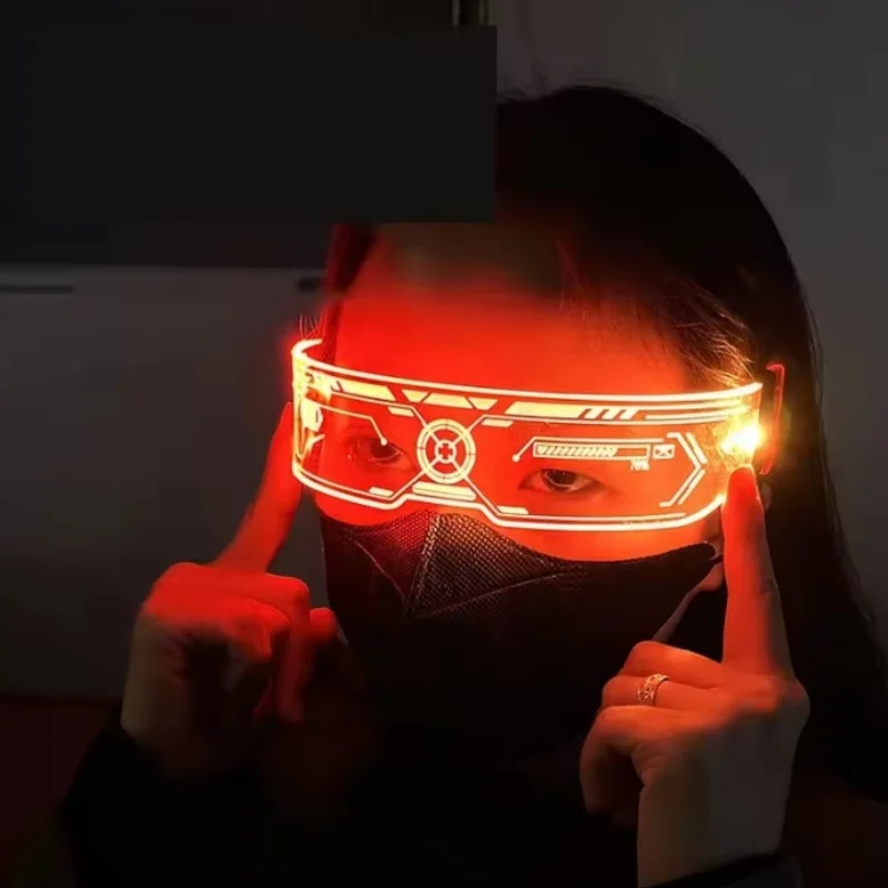 Colorful LED Luminous Glasses Electronic Visor Glasses Light Up Prop For Festival KTV Bar Party Performance Gifts 1PCS