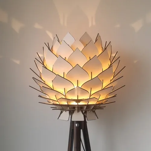 

Design Otto Lotus Decorative Floor Lamp Hat Head Chandelier Lampshade Beige