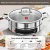 220V Large Capacity Electric Skillets,1500W high firepower 34CM diameter 5.8cm depth 304 Stainless Steel Uncoated non stick pan 5