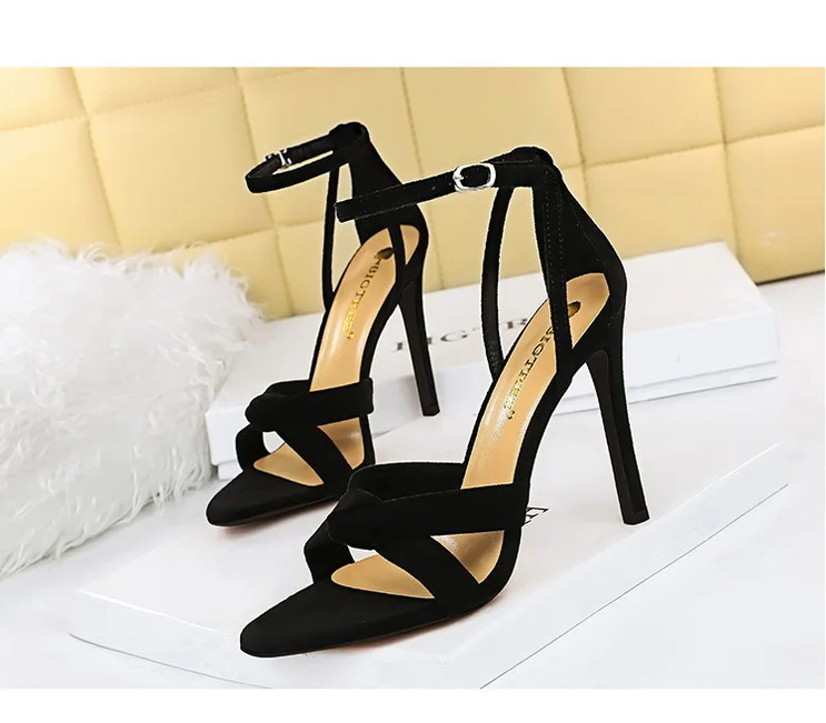 Shoes Women 11cm High Heeled Sandals Ladies Shoes Summer Stilettos Women Sandals Suede Woman Pumps High Heels New