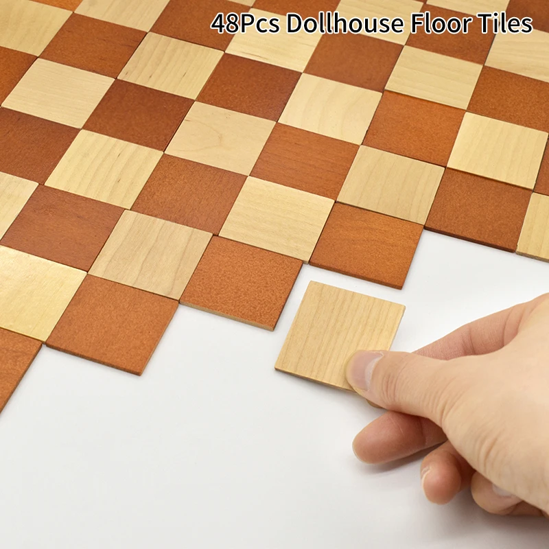 1/12 Miniature Brown Wooden Flooring Tiles Dollhouse Miniatures, Mini
