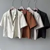 Spring Summer ort Sve Slim Fit Women's  Jaet Thin Faionable Small Western Sle Top irt Casual Outerwear
