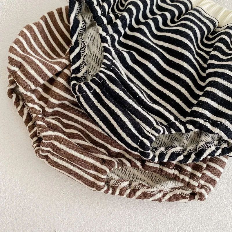 baby shirt clothing set 0-3 year old baby clothes autumn boys and girls striped long-sleeved pullover + shorts baby simple long-sleeved trousers suit Baby Clothing Set medium