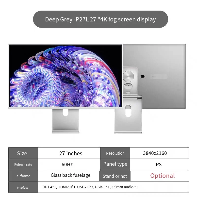 Kuycon-マットアルミニウムモニター,3840x2160, 4k, 60hz,ips,hdmi2.0