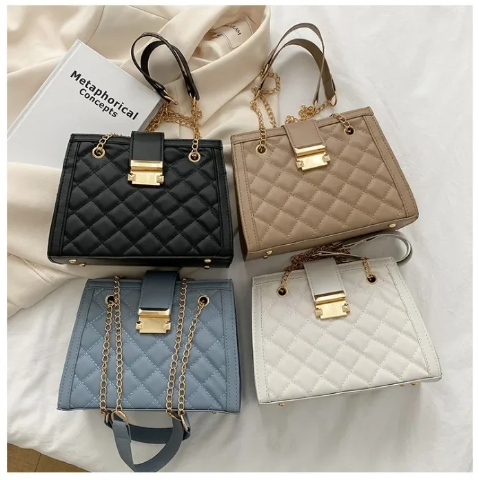 Sac bandoulière à chaîne à motif losanges