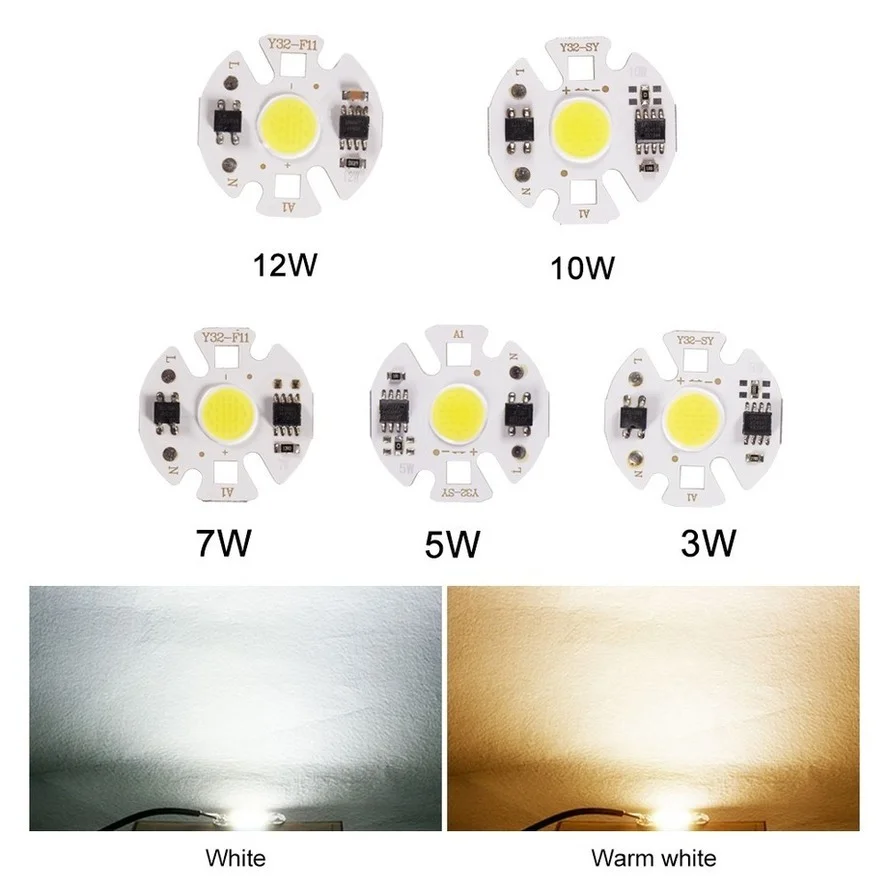 RnnTuu Y32 COB LED Chip Lamp Matrix AC 220V 3W 5W 7W 9W 12W For Floodlight Spotlight No Need Drive Projector Light Bulb beads led lamp led chip led lamp bulb led lamp beads