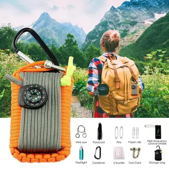 Outdoor Survival Kit Set Camping Equipment Travel Multifunction First Aid EDCEmergency Supplies Tacticals For Wilderness 1