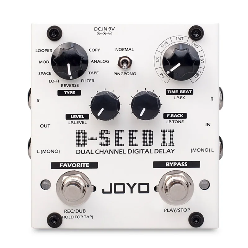 

JOYO D-SEED-II Delay Looper Pedals Electric Guitar Bass Pedal Multi Effect 8 Delay Modes TAP TEMPO Stereo Pedal Guitar Parts