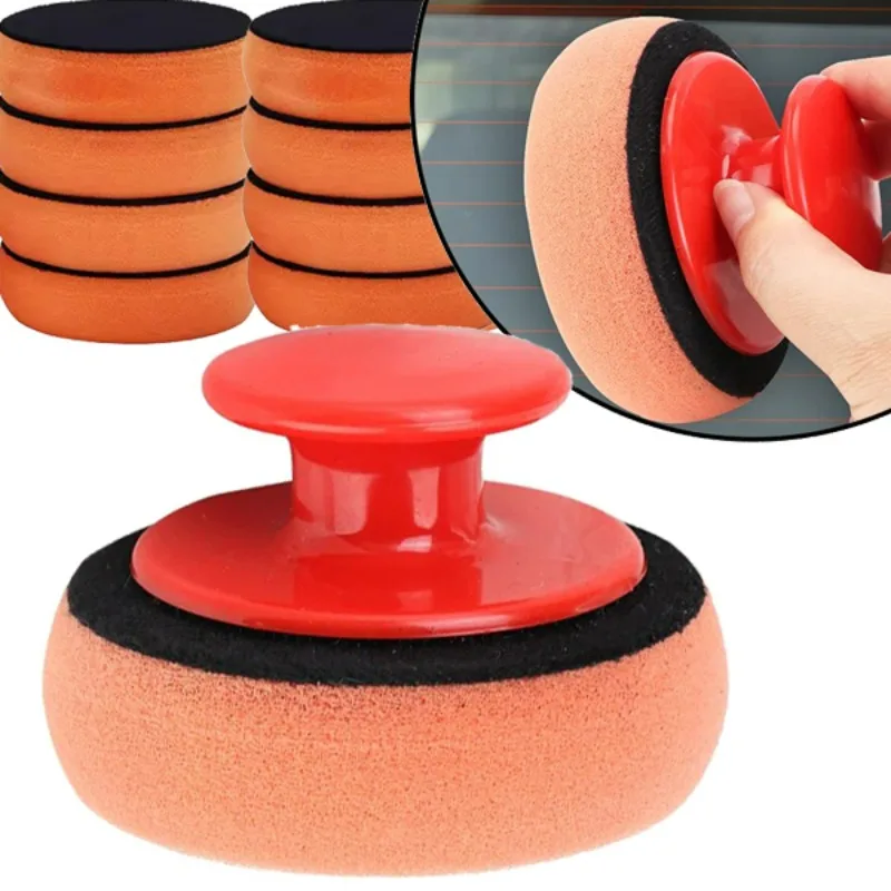 Car Polishing Sponge Car Waxing Polish Wax Foam Sponge Applicator Car Waxing Polishing Sponge Pads Power Handle Auto Detailing Cleaning Tools