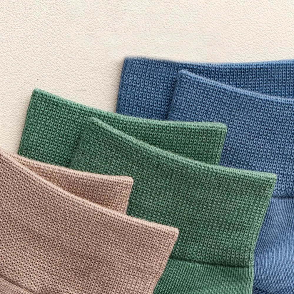 Men Cotton Socks 6Pair Solid Color Harajuku Antibacterial Deodorant Business Casual Low Tube Soft Simple Fashions Sports Socks