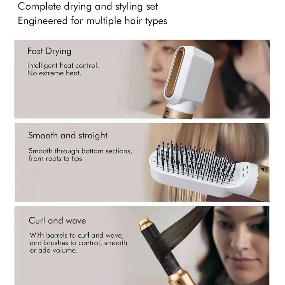 New 5-in-1 Hair Dryer Professional High Speed Curling Irons Hot Air Combs Hair Straighteners Styling Tools Curling Sets