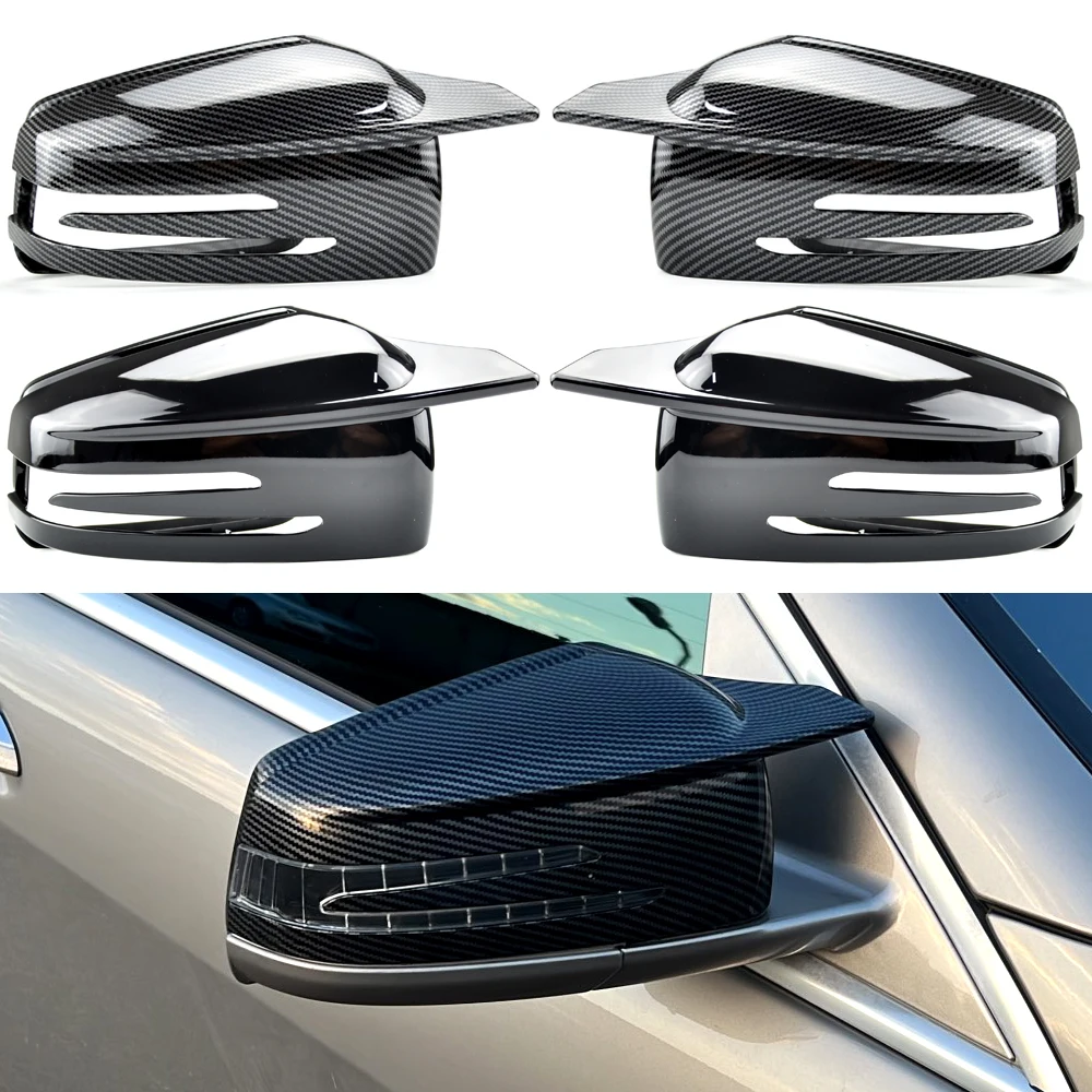 

2pcs Car Styling Black Car Side for Mercedes Benz W176 W246 W204 W212 W221 C117 X204 X156 Mirror Cover Caps Carbon Fiber Pattern