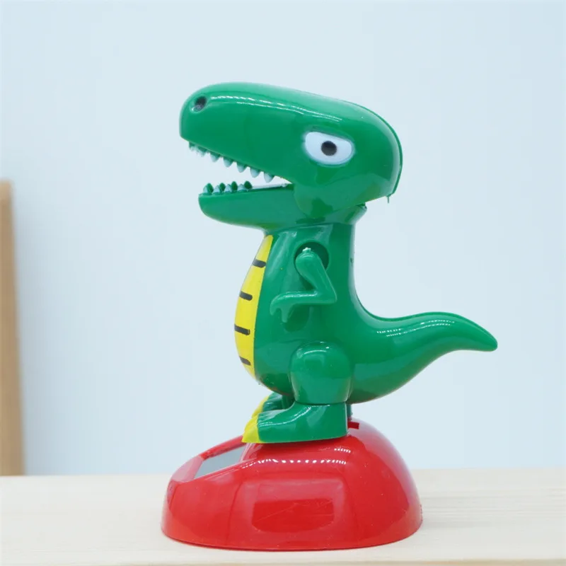 Cute Tyrannosaurus Rex Solar Toy Creative Funny Automatic Swing Doll Office Desktop Ornaments Swinging Head Dinosaur Toys
