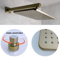 เหนือศีรษะชุดสแควร์ ABS Chrome/Matt สีดำ/แปรงทอง/โลหะสีเทาพลาสติกฝักบัวสแตนเลสติดผนัง/เพดาน 2