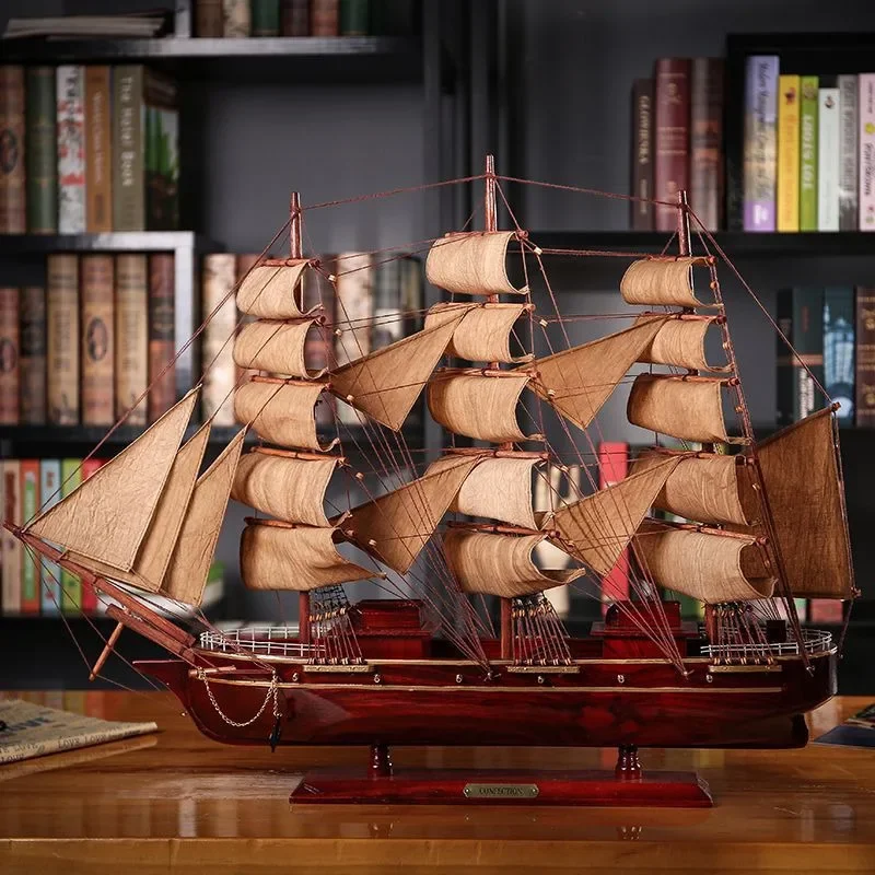 Sailboat Ornaments Solid Wood Desktop Office Opening Gift