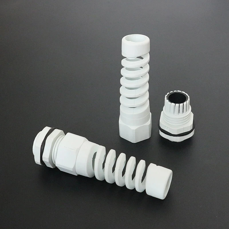 5pcs Waterproof Anti-bending Cable Glands PG7/9/11/13.5 M12/16/18/27 Plastic Joint Nylon PA66 Seal Wire Connector
