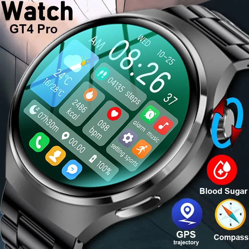 

2023 New Smart Watches Men GT4 Pro 360*360 HD Screen Heart Rate Bluetooth Call IP68 Waterproof NFC SmartWatch For Android IOS