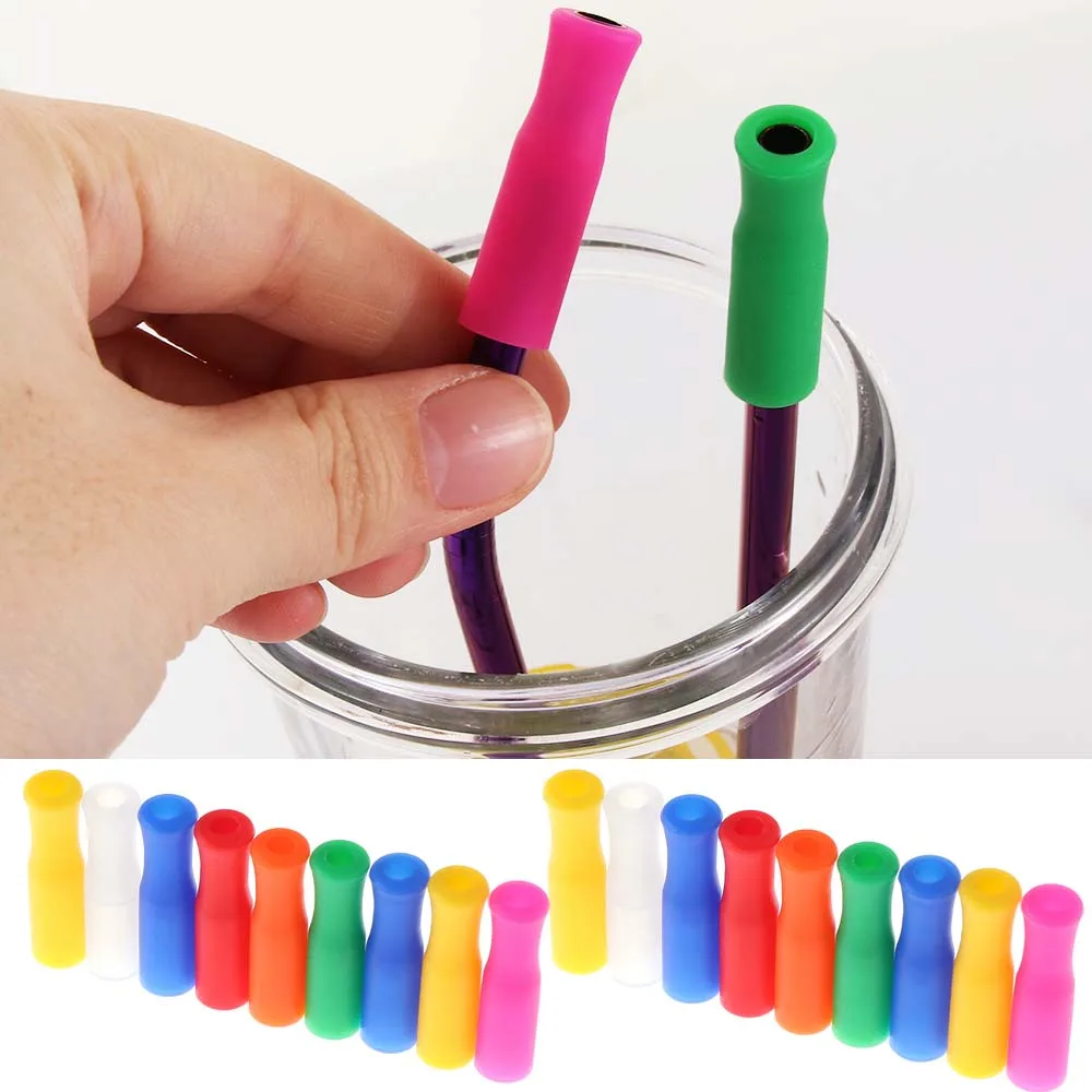 Caps Anti Burn Teeth Protector Bar Reusable Stainless Steel Straw Food Grade Accessories Silicone Tip No Rattle Cover 6mm 20pcs,straw protector caps