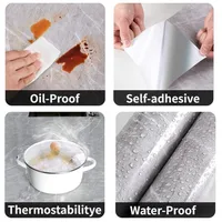 Papier peint auto-adhésif en marbre 60cm/80cm, papier peint à décoller et à coller, papier de Contact pour cuisine et salle de bains, autocollants muraux imperméables modernes 2