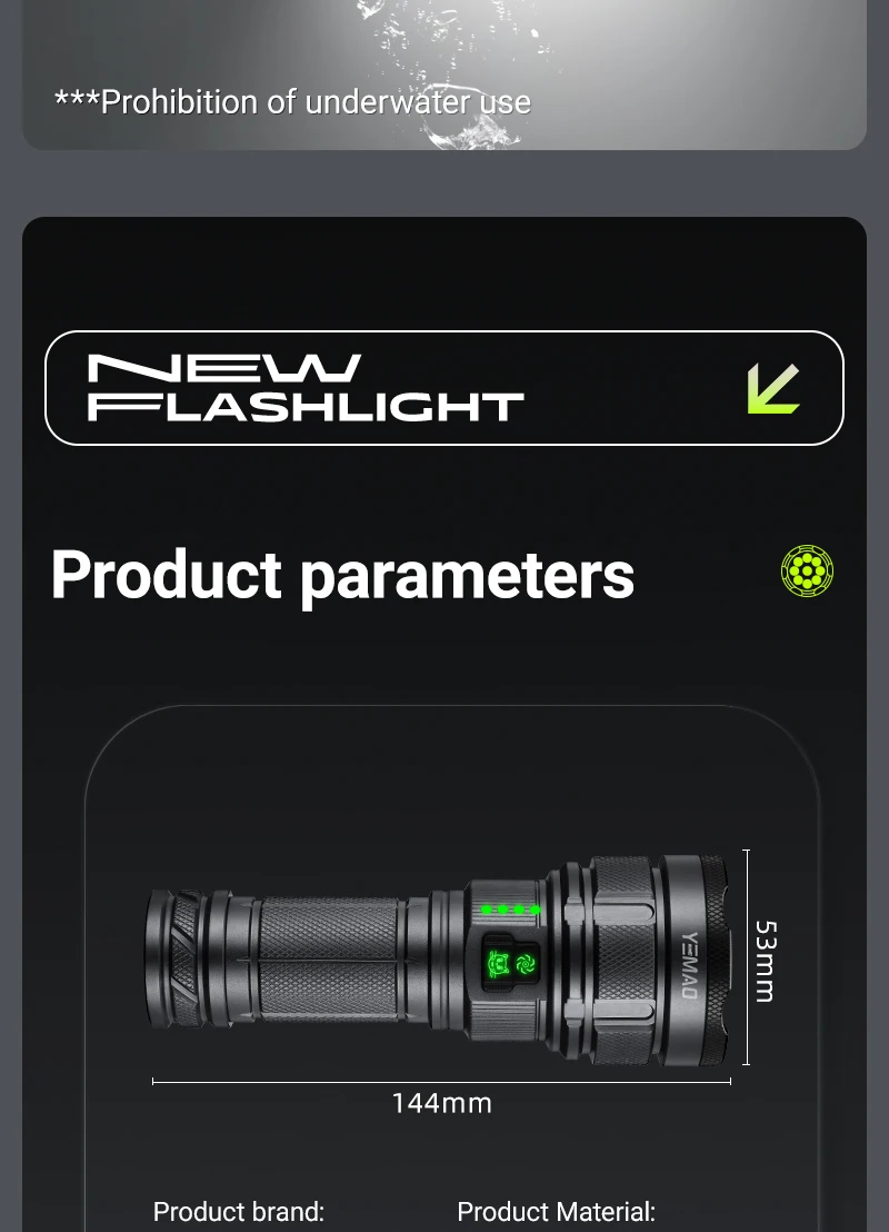 Rechargeable Flashlights 6000Lumens,Super Bright LED Flashlight USB C,High Powerd Tricolor Lens Strong Flash Light for Emergency