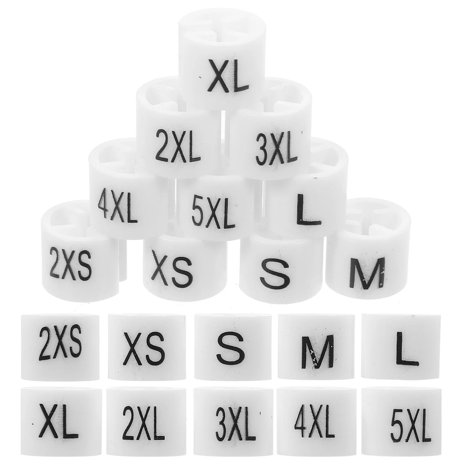 

200 Pcs Coat Hanger Size Grain White Wardrobe Wire Hangers Plastic Clothing Markers
