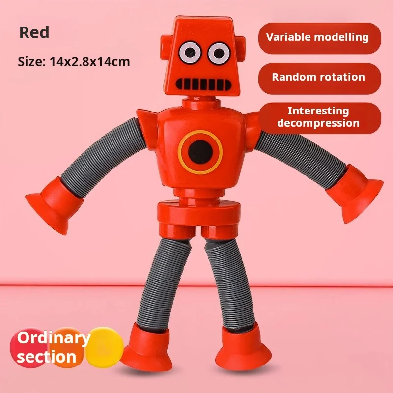 Stretchy Suction Cup Robot Toy Children Shape Changing Telescopic Pop Tubes Sensory Toy for Girls Boys Stress Relief Gifts