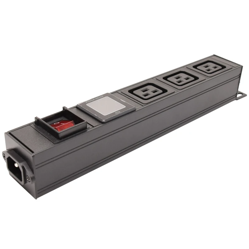 

IEC C19 PDU Power Distribution Unit Strip Network Cabinet Rack 3AC Aluminum alloy LED Digital Voltmeter Ammeter Surge Protection