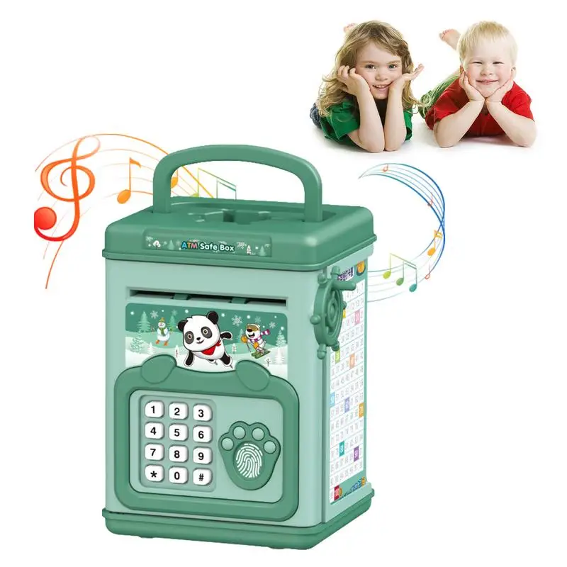 

Children's Electric Piggy Bank Electronic Password Lock Piggy Bank With ABS Material Fingerprint & Password Code Lock Cash Coin