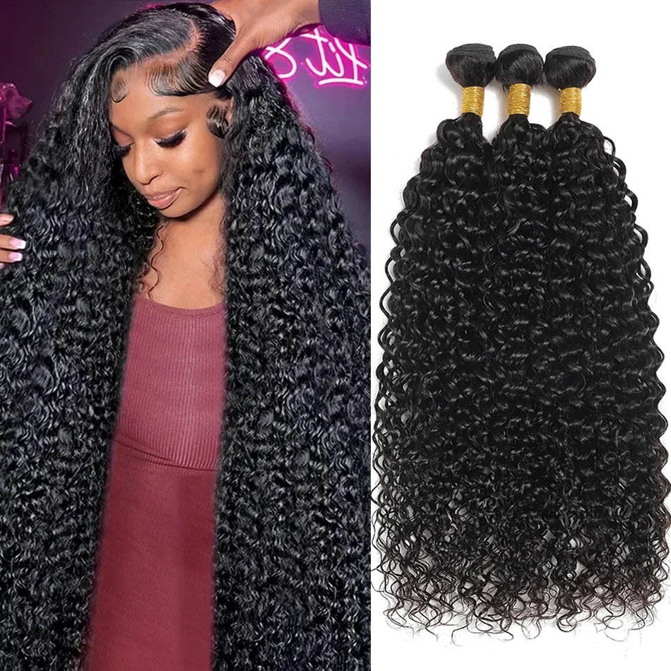 

12A Water Wave Bundle Deals 100% Human Hair Unprocessed Malaysia Remy Human Hair Weave Extensions Wet and Wavy Hair Bundles