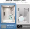 Kpuy Frameless Shower Door, 56-60"" W X 76"" H Glass Shower Door, Sliding Shower Door With 1/4"" (6Mm) Tempered Glass, 3