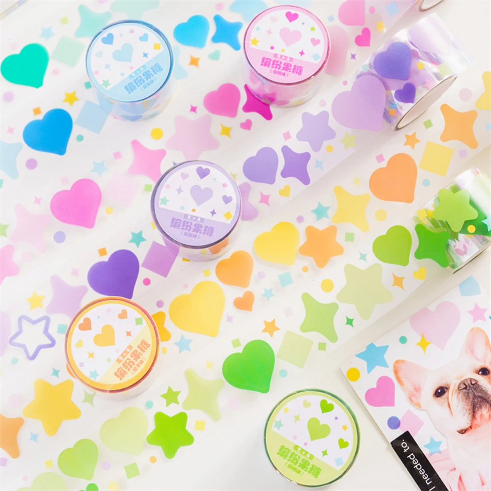 

Creativity PET Candy Color Washi Tape Journal Planners DIY Scrapbooking Decorative Stickers Stationery