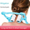 Cervical Massager Clip Neck Massage Artifact Six Wheel Neck Kneading Massager Manual Multifunctional Home Use Fatigue Relief 1