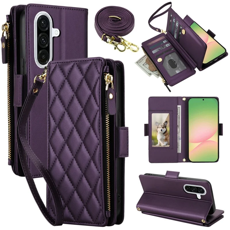 Elegant Crossbody Leather Phone Wallet Case