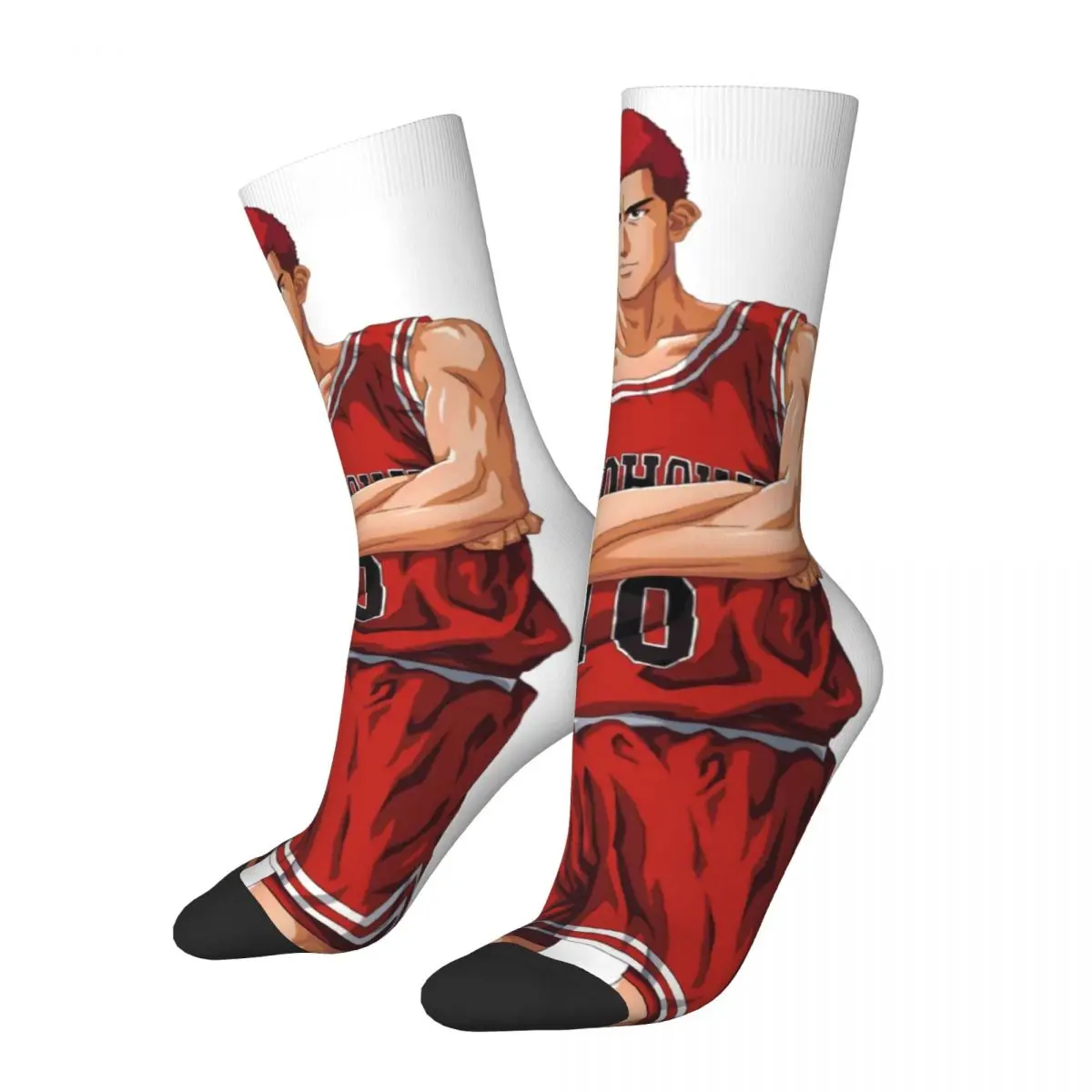 Slamdunk Hanamichi Sakuragi Men Women Round neck Socks Cycling Novelty Spring Summer Autumn Winter Stockings Gift winter men women s windproof scarves fleece scarf cycling mask camping hiking scarf ski neck warmer tube headwear beanie hats