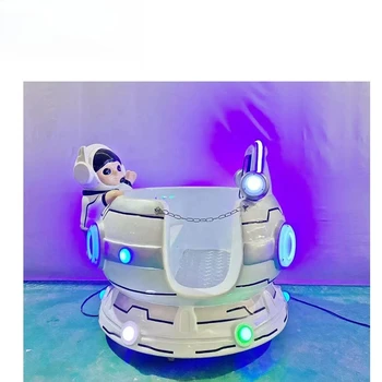 Macchina a dondolo in fibra di vetro a 2 posti per sala giochi per bambini, con giochi di corse 3D e funzionamento a moneta, per centri commerciali