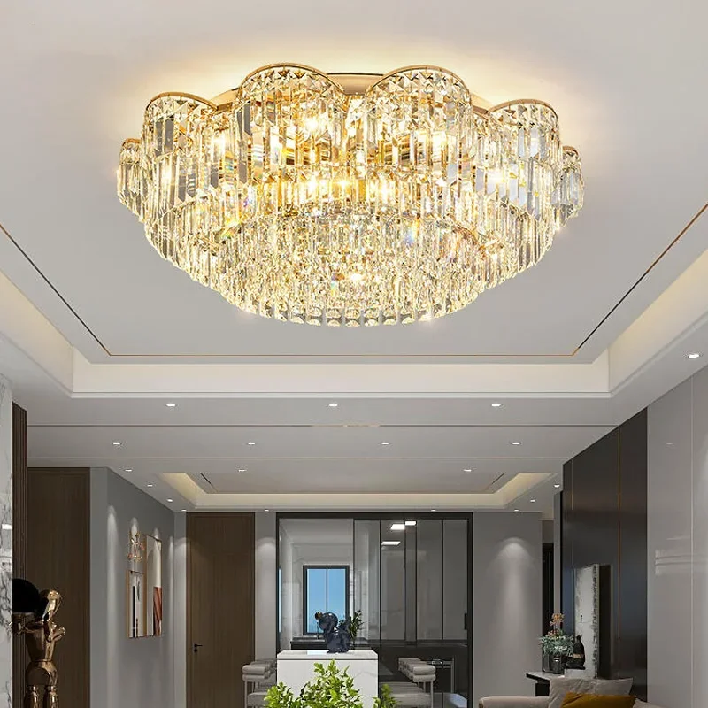 New design ceiling chandelier dining room decoration bedroom lamps crystal led ceiling lamp living room flower luster