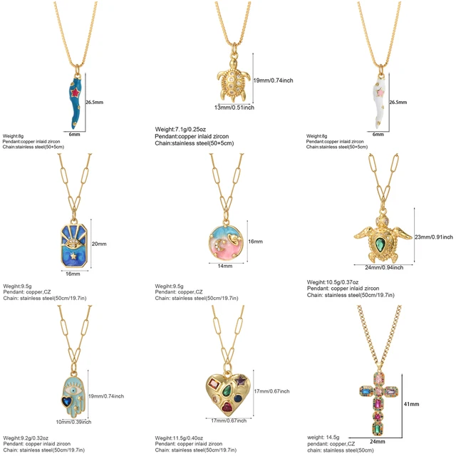 Cute Heart Star Necklace for Women Boho Evil Blue Eye Pendant Gold Color Stainless Steeel Long Chain Collars Butterfly Choker 4