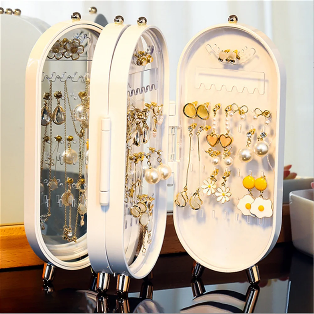 RMAN Boite a Bijoux pour Femme Rangement Bijoux en Acrylique Transparent avec 3 Tiroirs et Poignées pour Montres, Boucles d'Oreilles, Colliers, Bagues - Gris