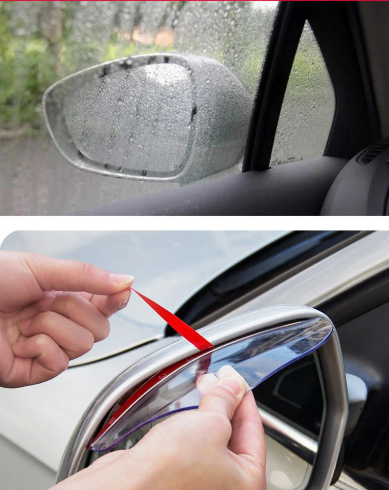 1 Pairs PVC Flexible Paint Cleaner Autos Back Mirror Eyebrow Rain Cover Car Accessories Rearview Mirror Shade Rainproof Blades