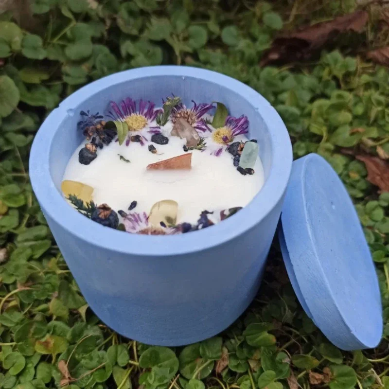 Concrete Flowerpot Mold DIY Candle Cup Silicone Molds Storage Boxes with Lids Molds Jars Bottles Gypsum Concrete Mold